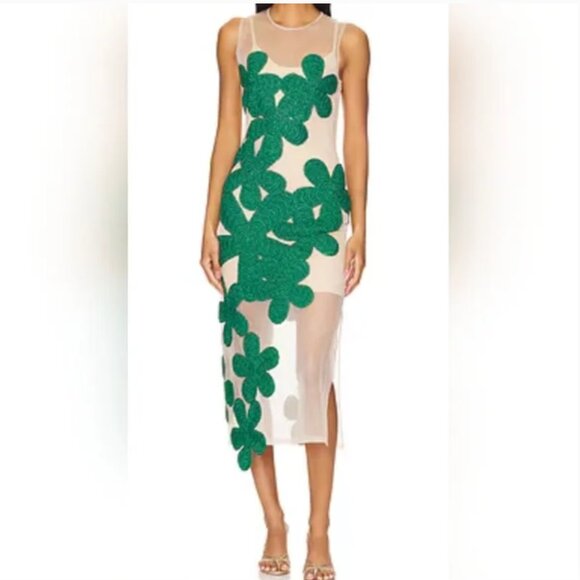 Simon Miller Hibiscus Crochet Midi Dress with slip dress size S - Picture 1 of 8